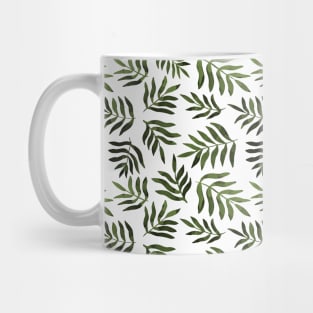 Watercolor branches pattern - sap green Mug